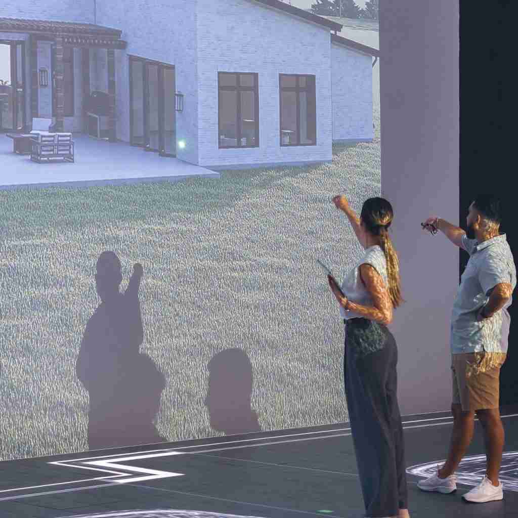 Client viewing IMAX elevations