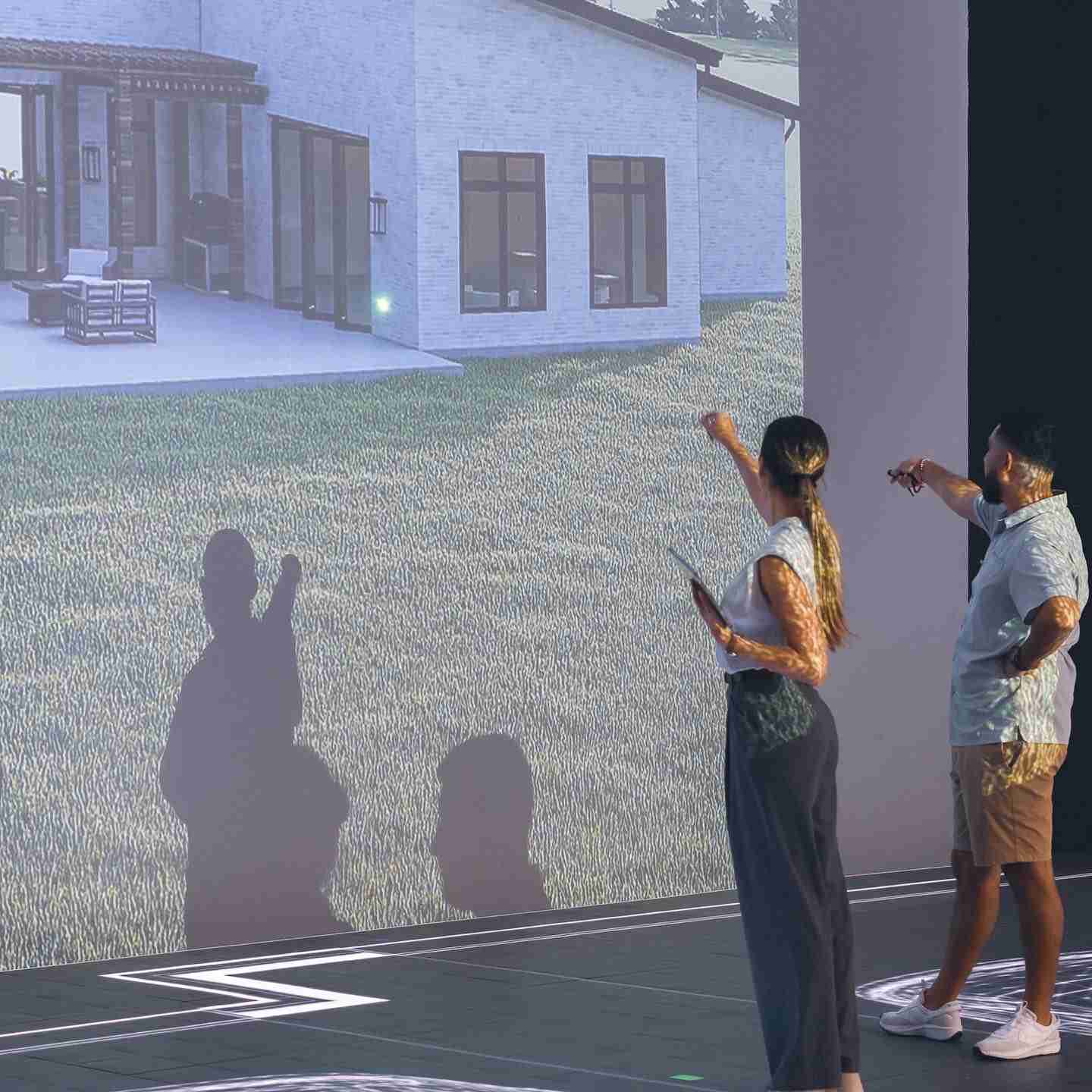 Client viewing IMAX elevations