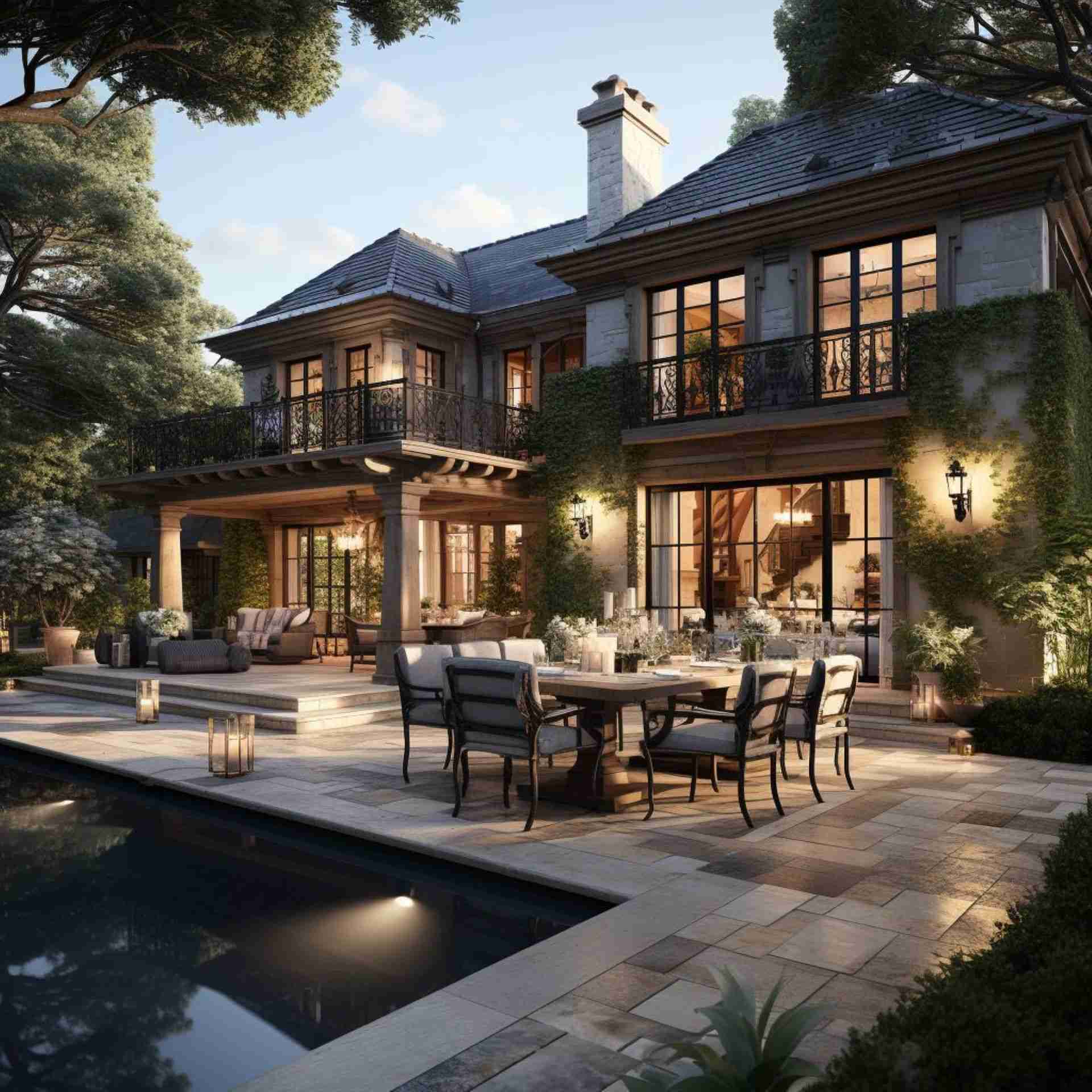 French provincial luxury home giving a cosy and rustic feel