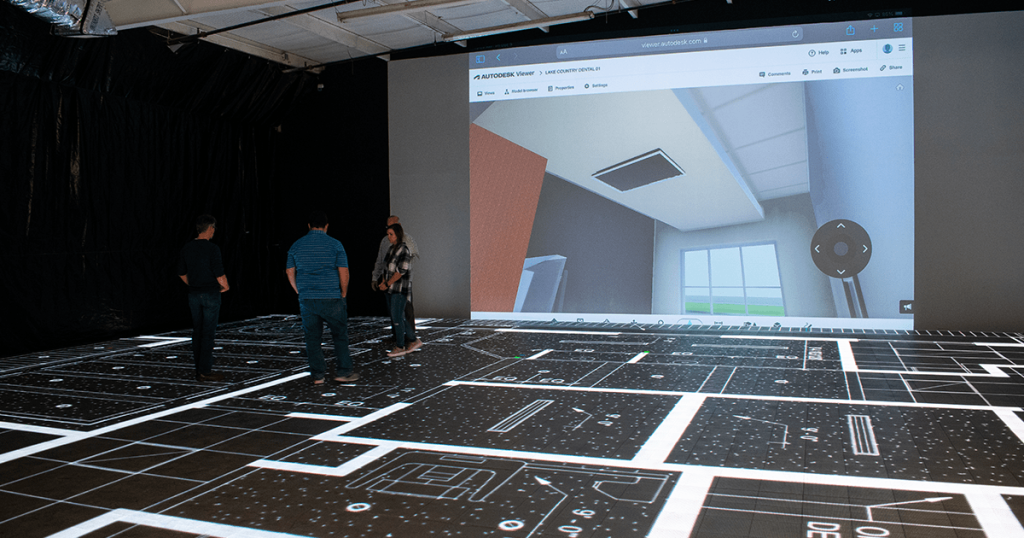 walk through life-size floor plans and use our IMAX screen for elevations, to pan around and visualize a sustainable interior