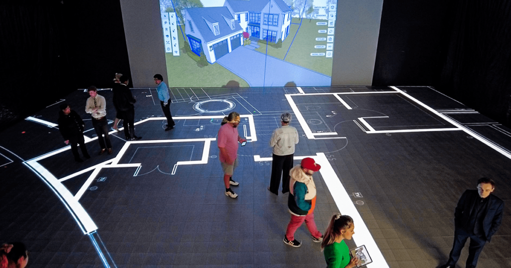 visualize interior design trends in 2024 on life size walkable LED screen
