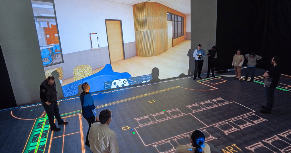 Visualize minimalist interior design trends using 1to1 Plans IMAX screen technology