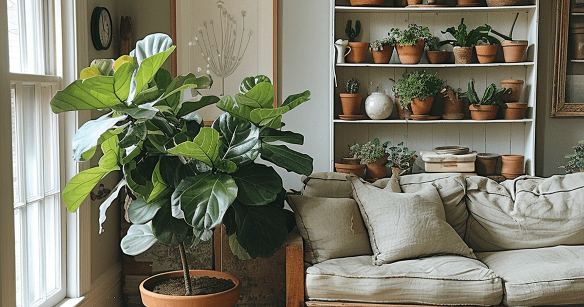 plants added in the living room area to create a calming environment