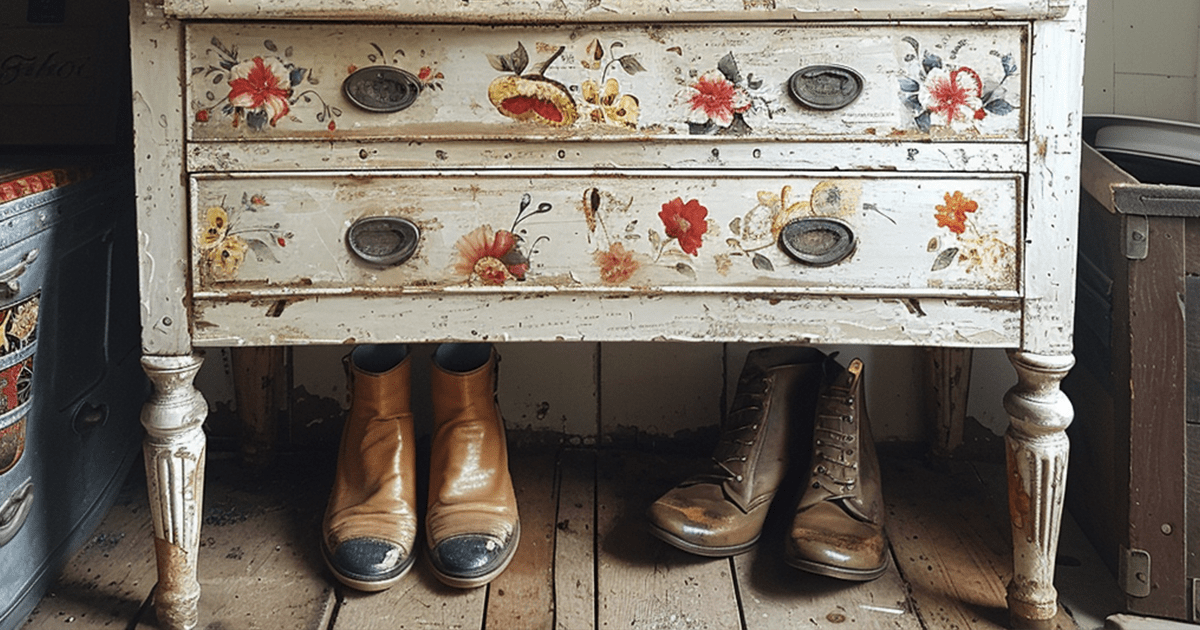 Vintage furniture and rustic accents give a wam feel to the space
