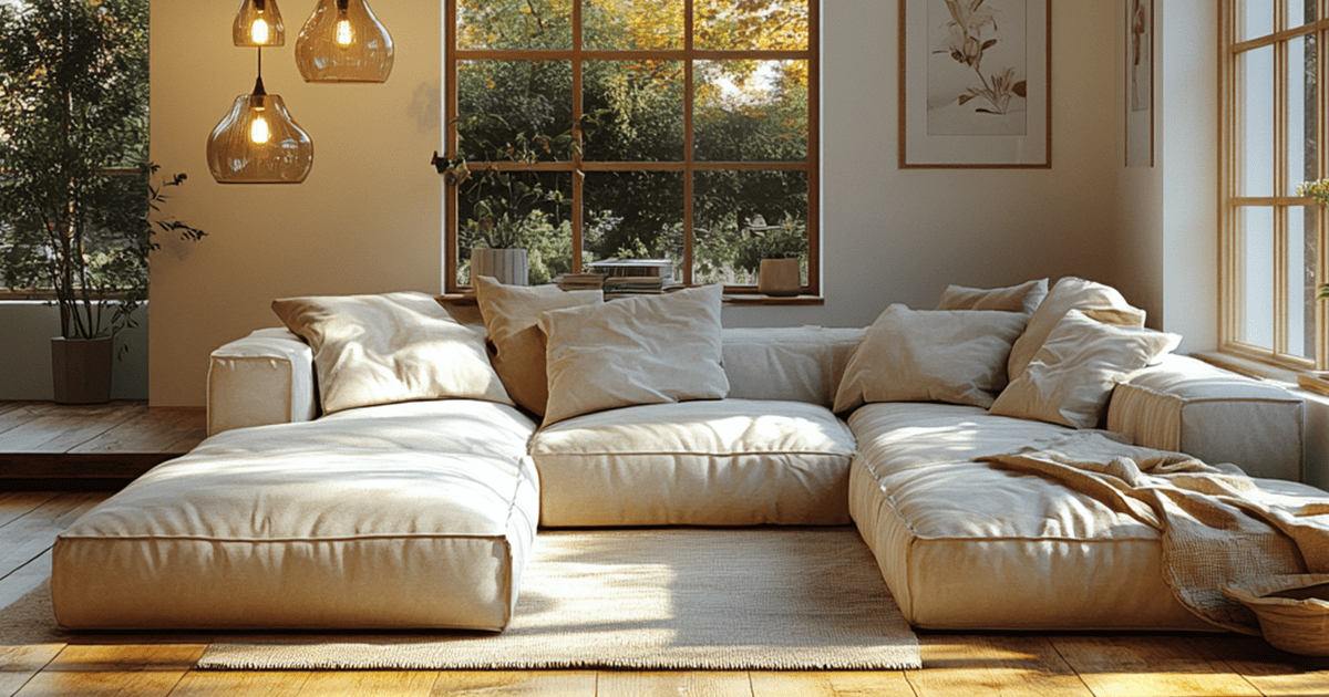 spacious living room layout with partitions using glass partitions