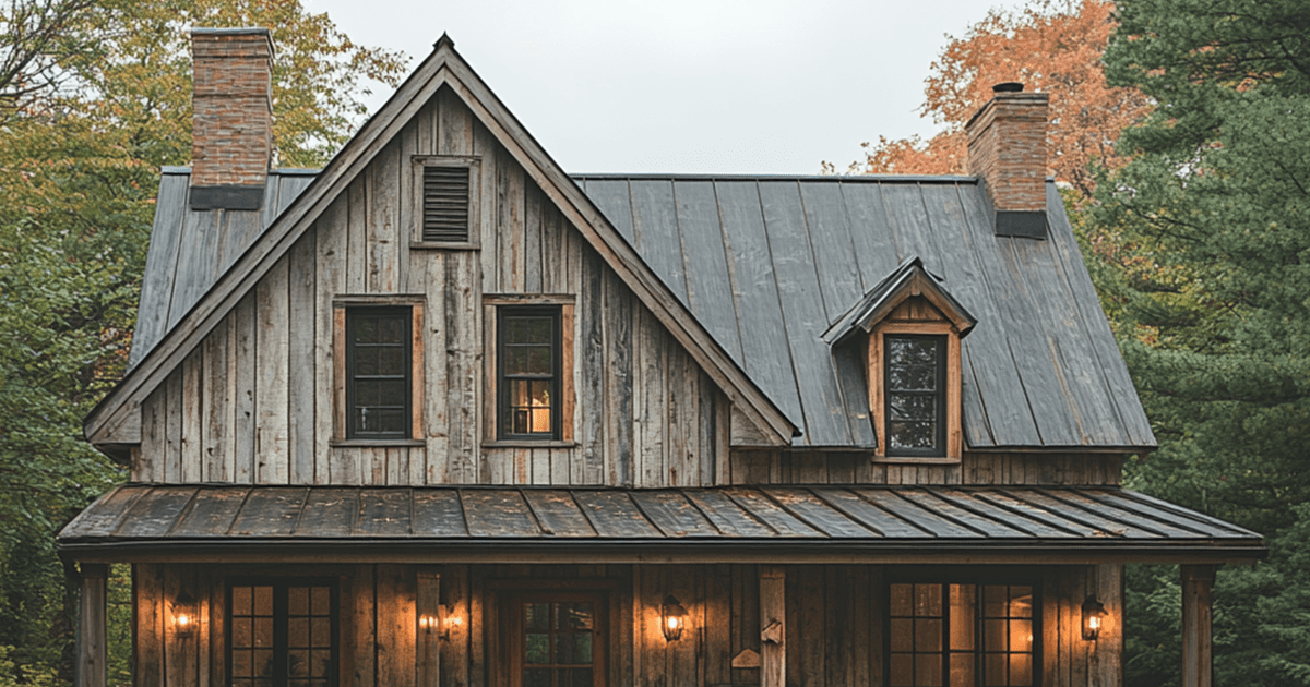 a sustainable house built with reclaimed wood