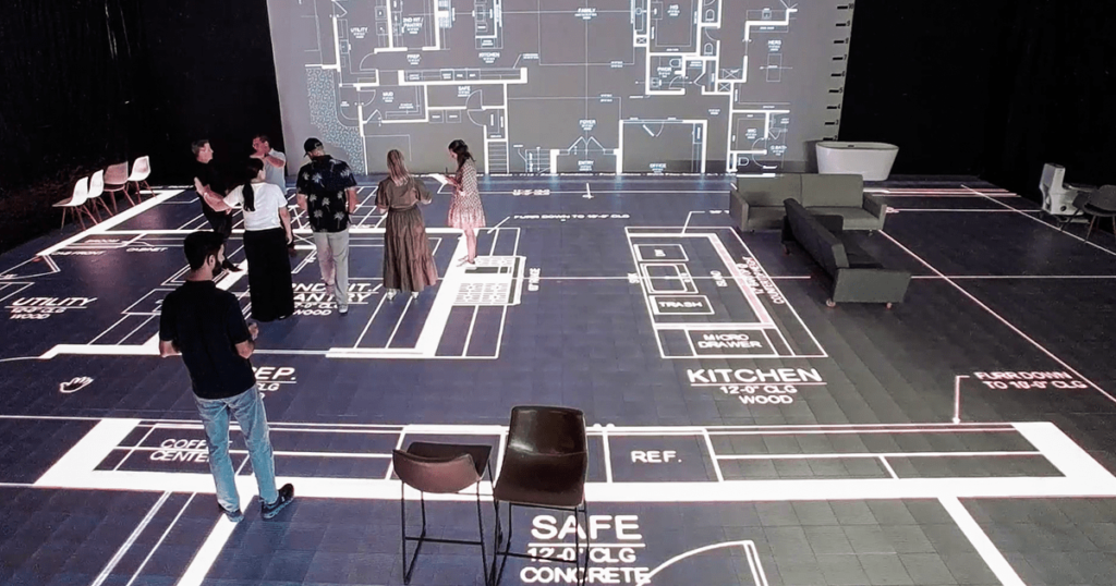 visualize modern kitchen layouts using 1to1plans LED walkable screen