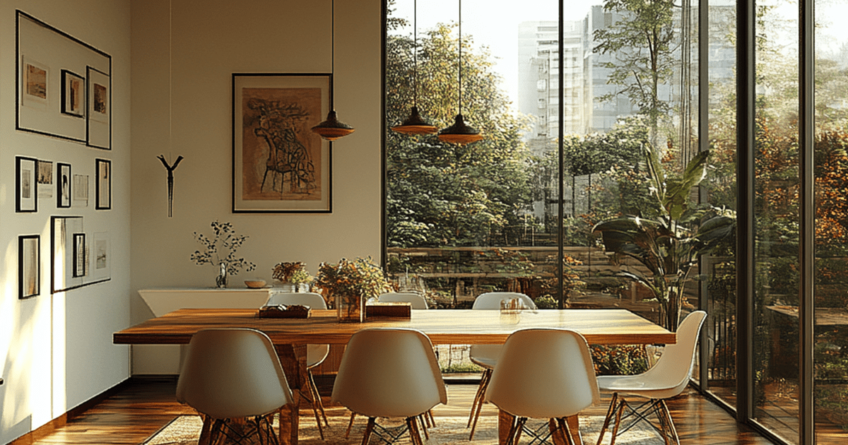 glass architecture in dining room to let in the natural light
